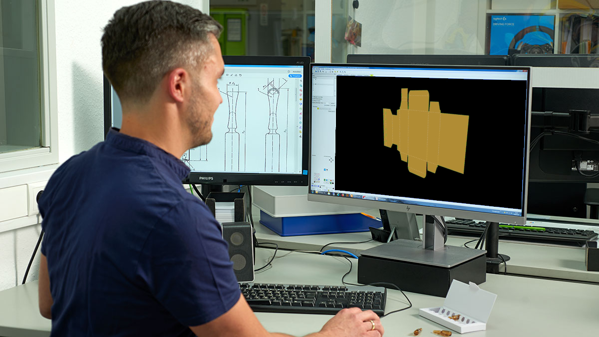 3D Konstruktion einer Faltschachtel